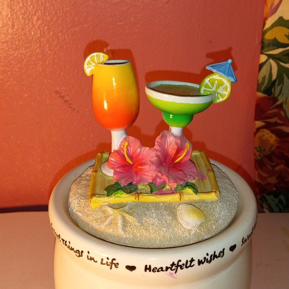 8" INCH YANKEE CANDLE COLORFUL FRUITY DRINK CANDLE HOLDER JAR WITH LID, EMPTY! - Picture 3 of 14